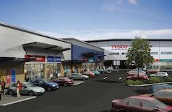 CGI of the new Victoria Shopping Park, Hednesford town centre